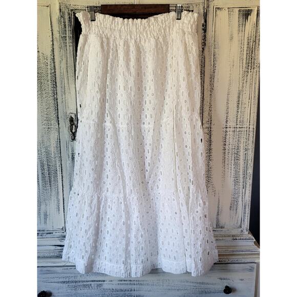 NWT Anthropologie Somerset White Maxi Skirt: Eyelet Edition - Large - Picture 6 of 6
